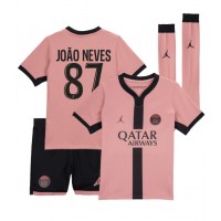 Paris Saint-Germain Joao Neves #87 3rd trikot Kinder 2024-25 Kurzarm (+ Kurze Hosen)